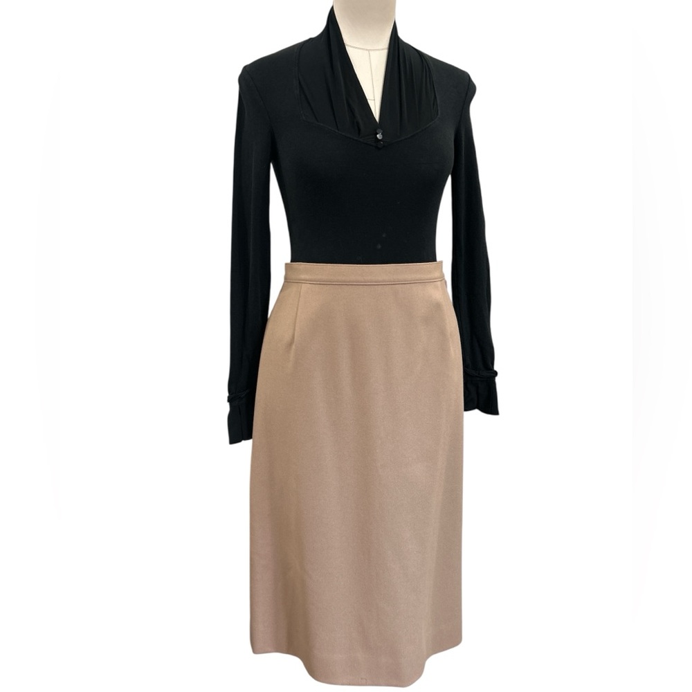 70’s Pendleton 100% virgin wool midi skirt tan size 8